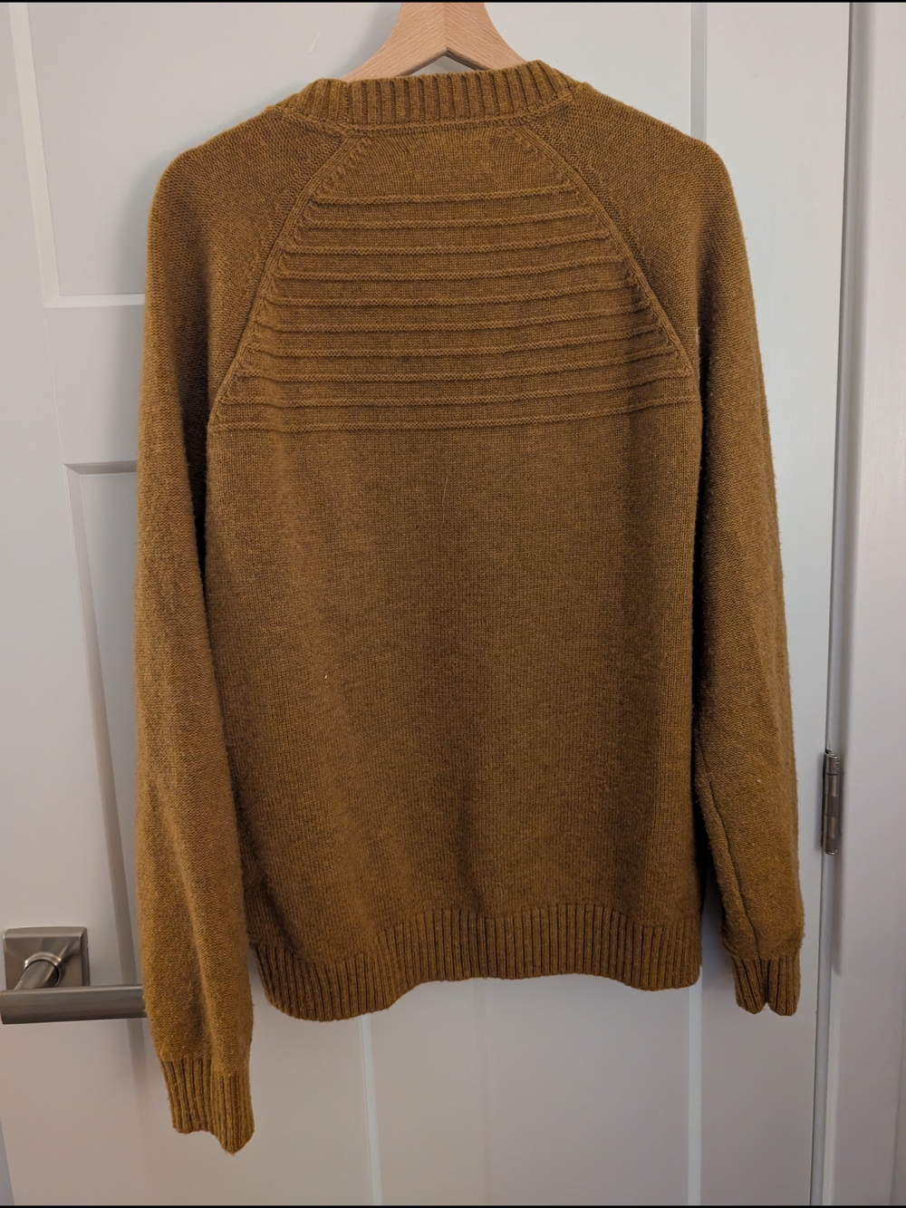 Fall Favorite, Men's Crewneck Sweater in Mustard Brown, Med
